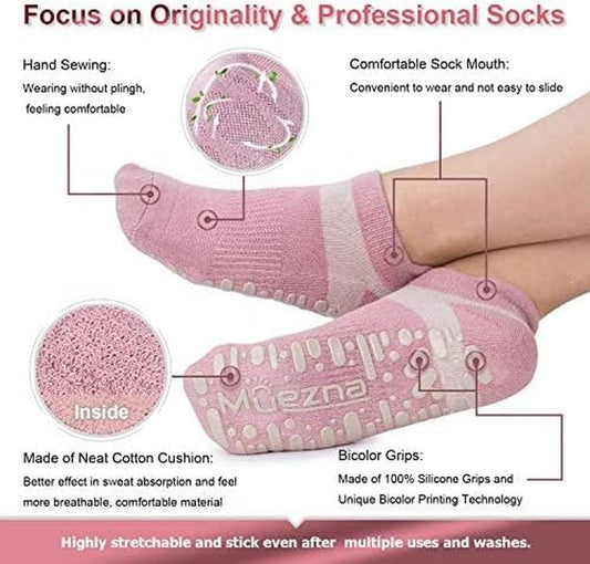 Women's Non-Slip Yoga Socks with Anti-Skid Grips