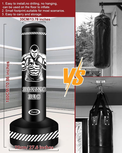 Heavy Punching Bag Boxing Free Standing Fitness MMA Fitness Training Equipment