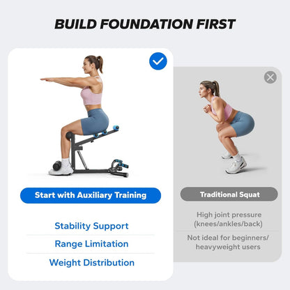Deep Squat Machine for Women, Adjustable Glutes Trainer Machine, Core & Leg Exercise, Push up Workout Equipment at Home Gym