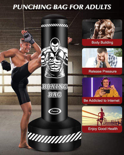 Heavy Punching Bag Boxing Free Standing Fitness MMA Fitness Training Equipment
