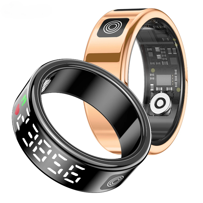 Smart Fitness Ring with LED Display, Heart Rate & Sleep Tracker